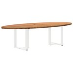 vidaXL Table à manger marron clair bois de chêne massif ovale