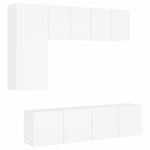 vidaXL Unités murales TV 5 Pièces blanc bois d'ingénierie