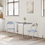 vidaXL Chaise pliante 2 pc Simili cuir Gris 48 x 43 5 x 81 cm