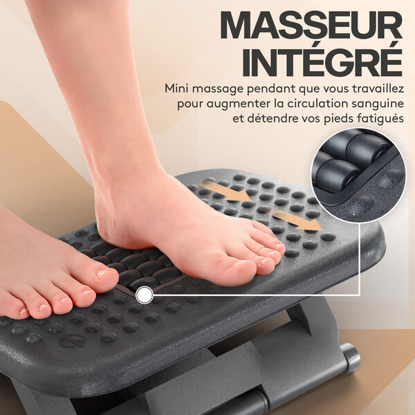 RUR Repose-pieds Tabouret de repose-pieds réglable en hauteur Portable