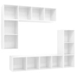 vidaXL Ensemble de meubles TV 4 Pièces Blanc brillant Bois d'ingénierie