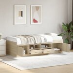 vidaXL Lit de jour avec tiroirs sans matelas chêne sonoma 100x200 cm