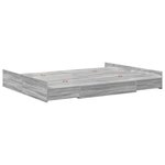 vidaXL Cadre de lit avec rangement Sonoma gris 140 x 190 cm