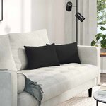 vidaXL Coussins de canapé 2 Pièces Noir 50 x 30 cm tissu