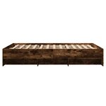 vidaXL Cadre de lit sans matelas chêne fumé 120x190 cm bois ingénierie