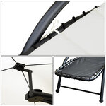 Bain de soleil design contemporain - pare-soleil et matelas - acier polyester - dim. 1 7l x 1 18l x 1 77h m - écru noir