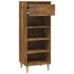 vidaXL Armoire à chaussures Chêne fumé 40x36x105 cm Bois d'ingénierie