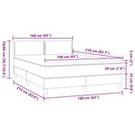 vidaXL Sommier à lattes de lit et matelas gris foncé 160x210cm velours