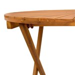 vidaXL Table de jardin pliante Naturel Ø70 x 75 cm