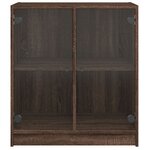 vidaXL Armoire latérale avec portes en verre chêne marron 68x37x75 5cm