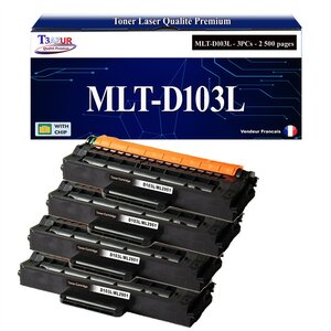 T3AZUR - 4x Toners compatibles avec Samsung MLTD103L D103L pour Samsung ML2545 ML2950 ML2950ND ML2950NDR ML2951 ML2951D ML2955 ML2955DW ML2955FW ML2955ND ML2956