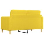 vidaXL Canapé à 2 places Jaune clair 140 cm Tissu