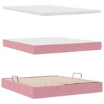 vidaXL Lit avec rangement et matelas Rose 160 x 200 cm Velours