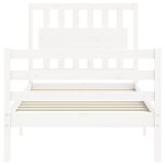 vidaXL Cadre de lit sans matelas blanc bois massif