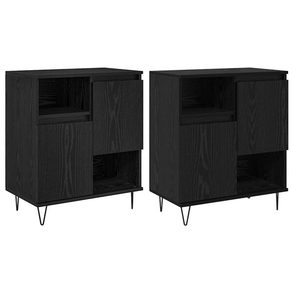 vidaXL Buffets 2 Pièces Chêne noir 120 x 35 x 70 cm Bois d'ingénierie