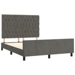 vidaXL Cadre de lit avec tête de lit Gris foncé 140x190 cm Velours