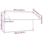 vidaXL Auvent manuel rétractable avec LED 400 cm Anthracite