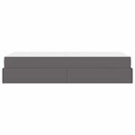vidaXL Cadre de lit avec matelas Gris 90 x 200 cm Faux cuir