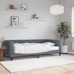 vidaXL Lit de jour avec matelas gris foncé 100x200 cm velours