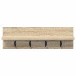 vidaXL Porte-manteau mural avec étagère Chêne sonoma 60 x 10.5 x 18 cm