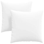 vidaXL Coussins de canapé 2 Pièces Blanc 80 x 80 cm tissu