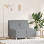 vidaXL Fauteuil Sofa Gris Clair 55 cm Tissu 2 Pièces Gris clair