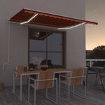 vidaXL Auvent automatique capteur de vent LED 400x350 cm Orange marron