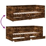 vidaXL Lit de jour et tiroirs chêne fumé 75x190 cm bois d'ingénierie