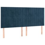 vidaXL Tête de lit Bleu foncé 180 x 5 x 118/128 cm Velours