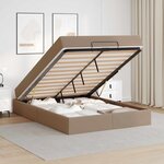 vidaXL Cadre de lit avec matelas avec matelas 2 Pièces Tan PVC