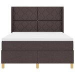 Lit de mariage vidaXL avec matelas et LED Marron Foncé 140x190 cm Tissu