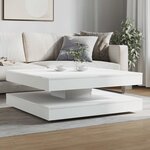 vidaXL Table basse rotative à 360 degrés blanc 90x90x34 5 cm