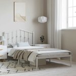 vidaXL Cadre de lit métal sans matelas avec tête de lit noir 135x190cm