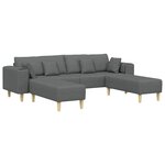 Sofa en tissu avec coussin 3 Pièces Gris foncé 208 cm tissu