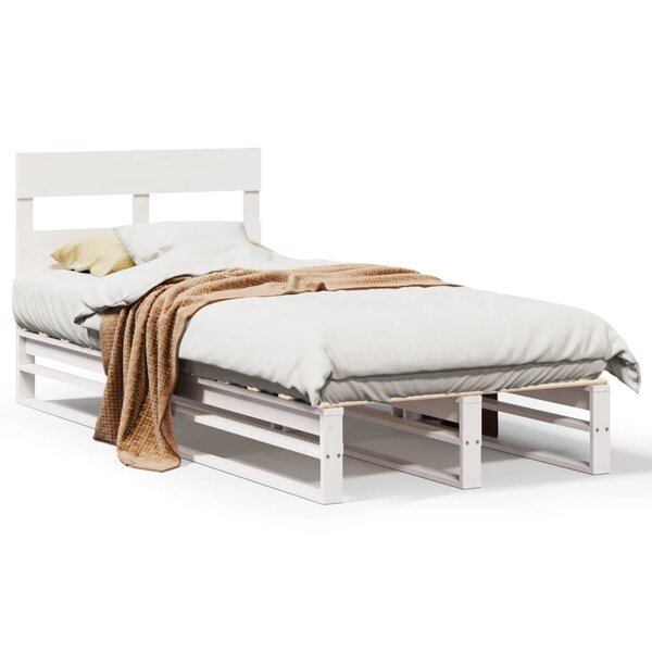 vidaXL Cadre de lit sans matelas blanc 100x200 cm bois de pin massif