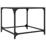 vidaXL Tables basses avec dessus en verre noir 2 Pièces 50x50x40 cm acier