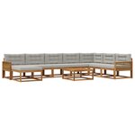 vidaXL Ensemble de canapés d'extérieur 9 Pièces Naturel et gris clair