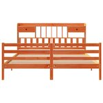 vidaXL Lit bibliothèque sans matelas cire marron 180x200 cm pin massif