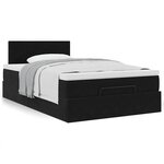 vidaXL Lit ottoman avec matelas noir 120x190 cm velours