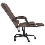 Fauteuil de massage inclinable de bureau informatique étude similicuir brun 02_0025410