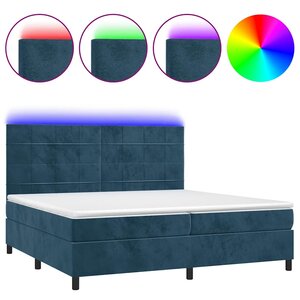 vidaXL Sommier à lattes de lit matelas LED Bleu foncé 200x200 cm