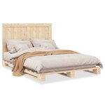 vidaXL Cadre de lit avec tête de lit 140x200 cm bois de pin massif