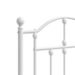vidaXL Cadre de lit métal sans matelas et pied de lit blanc 193x203 cm