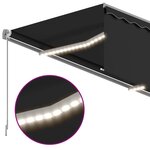vidaXL Auvent automatique store capteur de vent et LED 4x3m Anthracite