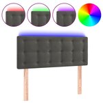 vidaXL Tête de lit à LED Gris foncé 80x5x78/88 cm Velours