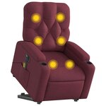 vidaXL Fauteuil inclinable de massage électrique Rouge bordeaux Tissu