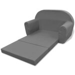 vidaXL Chaise longue pliable pour enfants Gris