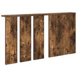 vidaXL Porte-manteau mural avec étagère Montage mural avec miroir Chêne fumé 85 x 10 x 45 cm