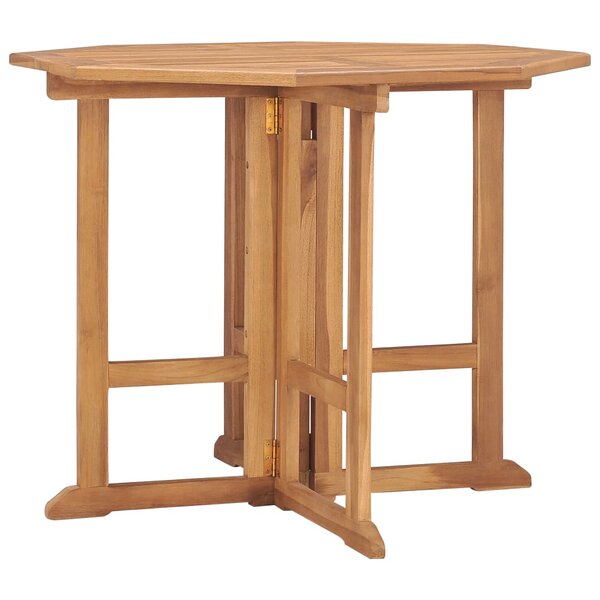 vidaXL Table à dîner pliable de jardin Ø90x75 cm Bois de teck solide