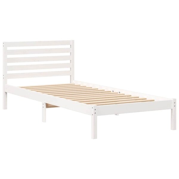 vidaXL Cadre de lit Blanc 100 x 220 cm Bois massif en pin